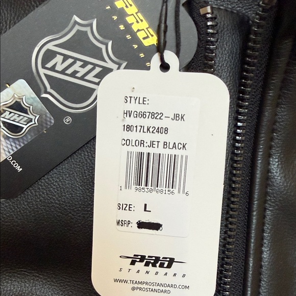 NHL Vegas Golden Knights Black and Gold Faux Leather Jacket - Picture 6 of 6